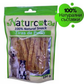 Натурални лакомства за кучета Naturcota - 100% натурално сушено пилешко месо на лентички, 100гр